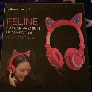 SoundLogic Feline Premium Cat Ear Headphones (Pink)